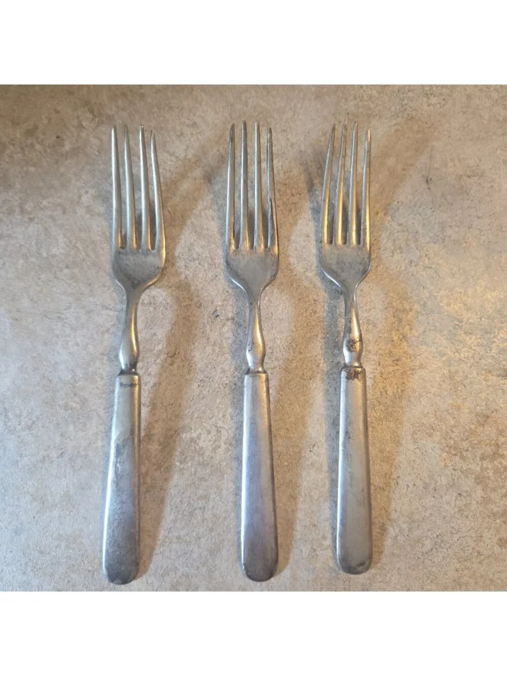 3 Vintage Silver Plated Dinner Forks Flatware Lochman Brothers Tarnished